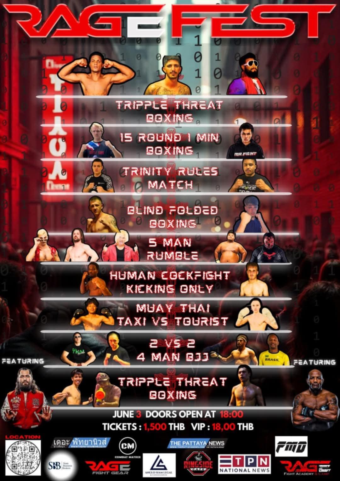 RageFest, Rage Fight Academy, UFC, Fight Fans, วันนี้, การ์ดต่อสู้เต็มรูปแบบ